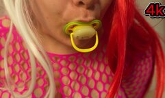 pacifier sucking cosplay dress then I play with my big tits and spit on the pacifier then I suck the pacifier again
