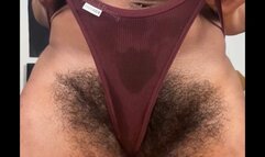 Sweat DRENCHED Panty Tease: Hairy Ebony 4K