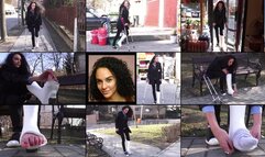 Rita Term SLWC Crutching to the Store and Warming Her Casted Toes (in HD 1920X1080)