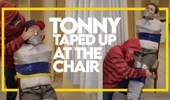 Tonny Tape taped up at the chair (1080p) Gay Bondage - Gay Domination - Tape Bondage - Handgag - Boots - BDSM