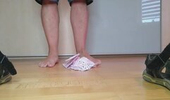 Crushing paper with my beautiful big feet