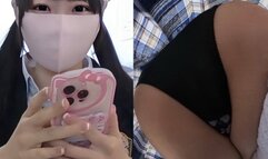 POV; Japanese School Girl Yurika Gets Upskirted in Public