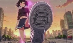 Anime Giantess Growth City Crush: White Converse Sneaker Car Stomp & Destruction POV