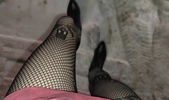 Sarah - Struggling in Sexy Skull Stockings & a Pink Hoodie - Full