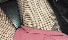 Sarah - Struggling in Sexy Skull Stockings & a Pink Hoodie - Lap View