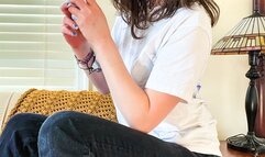 Wait! Are You Jealous?! - OneBlueIris POV Straddling & Riding on the Couch - Dildo