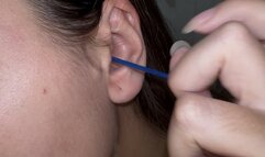 Satisfying Ear Cleaning Close-Up With Q-Tip