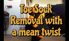 You thought I'd be nice, cute toe sock tease