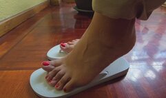 Candid feet in sandals # 1