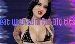Eat Your Cum For My Big Tits: Tit Worship Cum Eating Instruction CEI Femdom POV Ft Miss Roper - 4K