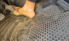 DELICIOUS Pedal Play Action In My Gold Flip-Flop Stilettos!