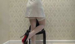 white panties under a white robe a