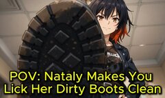 POV Boot Worship Animation - Nataly Makes You Clean Her Filthy Boots