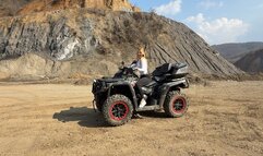 Driving and revving ATV mov