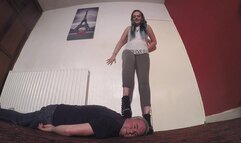 Sophie's Sexy Platform Studded Ankle Boots FLOOR CAM (4K)