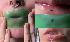 Giantess Lip Mask Fetish: Tiny Man Trapped Under Lip Mask, Saliva Tease & Glossy Lips