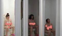 3 All Natural Curvaceous Nude Toilet Fetish Just As Nature Intended