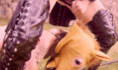 PEEING on the Bruised Ponygirl - LEZDOM