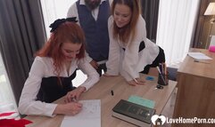 Teacher gets to fuck two of his students