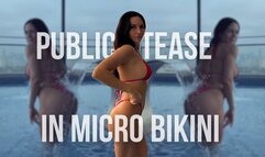 Public Tease in Micro Bikini in the Pool