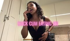 Cuck cum eating JOI - Ebony Femdom CEI POV 2026 - Goddess Luna Law