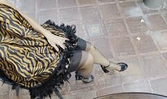 Milah Crossing her beautiful legs on secrets in lace stockings and sexy heels