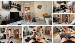 Cleaning in white socks MP4