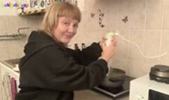 Sfw - making a messy with cooking!