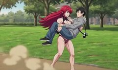 Serena Owns Him in the Park - Super Strong Girl Lifts & Dominates Helpless Guy Outdoors | Lift Carry Power