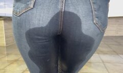 Dirty wet jeans with pee