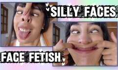 Crazy girl: Face fetish, making silly faces, crossing her eyes