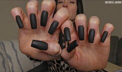 Fresh Long Black Matte Nails Keep You in Line
