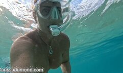 Carissa completely nude and swimming at the Maui beach