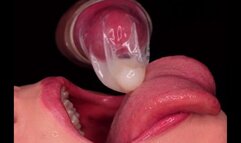 Extreme Close Up Edging Condom Blowjob