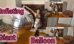 Inflating a giant balloon with an air pump