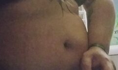 smoking night in hot outfit in the laundry