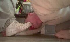 Lick my Nike shoes clean after school while you re tied up and I m studying