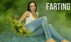 Farting in Blue and White Jeans