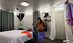 Getting ready for her very first gangbang