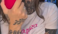 Amateur cum with clit sucker