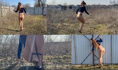 Hopping on one leg with zip tied ankles (custom video)