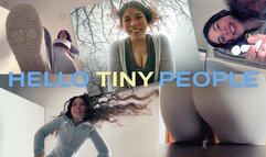 HELLO TINY PEOPLE 4K Giantess Kelly SQUASHES with FEET and BUTT
