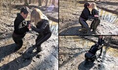 Alina helps her girlfriend Rosy, who is stuck in the mud