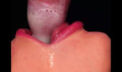 Extreme Close Up Top Down Milky Condom Blowjob