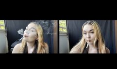POV: ”Kiss my smokey mouth” Flirting, eye contact, closeuop, Horizontal- Smokingrapunzel