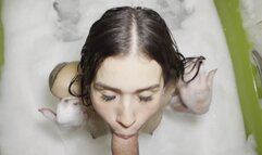 BG wet blowjob with bubbles titjob