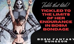 Sexy hairy armpit fit animated dark haired skinny tattooed babe strung up in tight BDSM bondage and tickled to the ends of her endurance