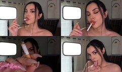 Triple mouth exhales and licking my own nipples! | Sweet Maria