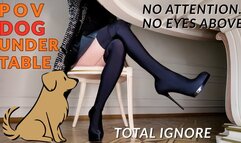 POV DOG UNDER TABLE — No Attention. No Eyes Above. Total Ignore