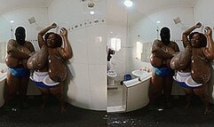 VR180 3D - A hot Morning Shower with Angela & Krissy (Clip No 2984 - 6K mp4 version)